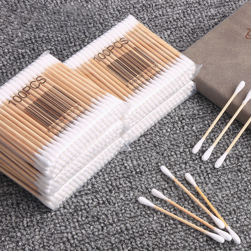 Ranliy💗Bịch tăm bông 100 que thân gỗ