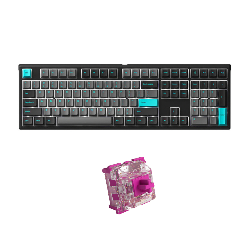 Bàn phím cơ MonsGeek MG108 Black & Cyan  - Hàng Chính Hãng