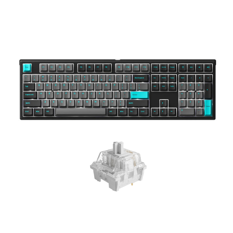Bàn phím cơ MonsGeek MG108 Black & Cyan  - Hàng Chính Hãng