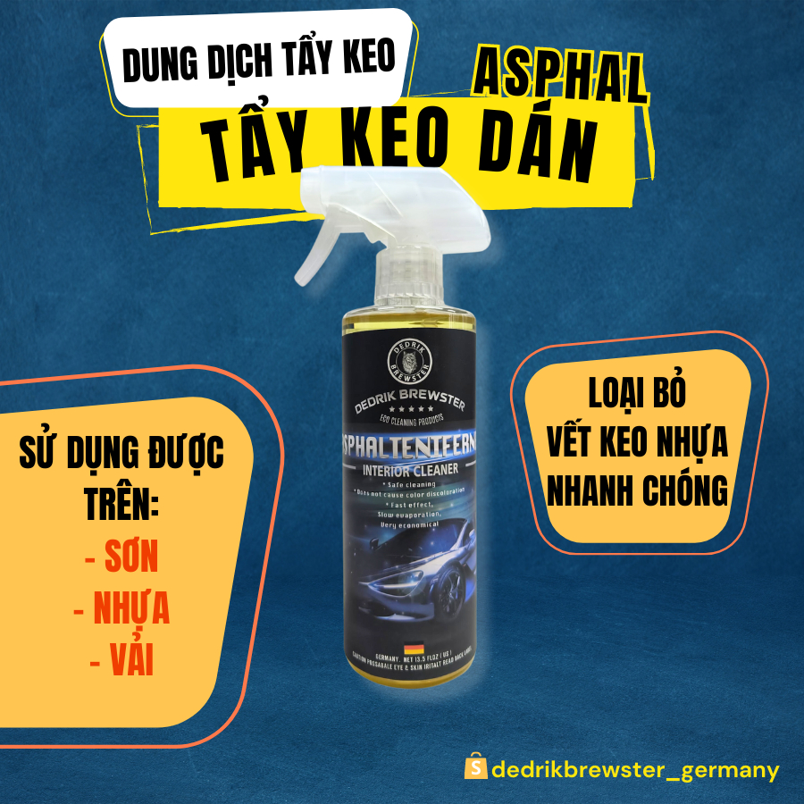 Dung Dịch Tẩy Keo Tẩy Nhựa Đường Không Hại Sơn Công Nghệ Đức DEDRIK BREWSTER - 500ML/120ML
