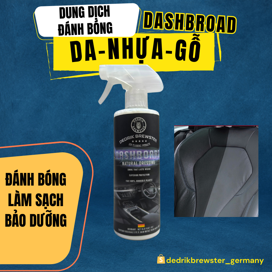 Dung Dịch Xịt Đánh Bóng Phục Hồi Da Nhựa Gỗ DEDRIK BREWSTER Vệ Sinh Xe Máy Ô Tô - 500ML/120ML