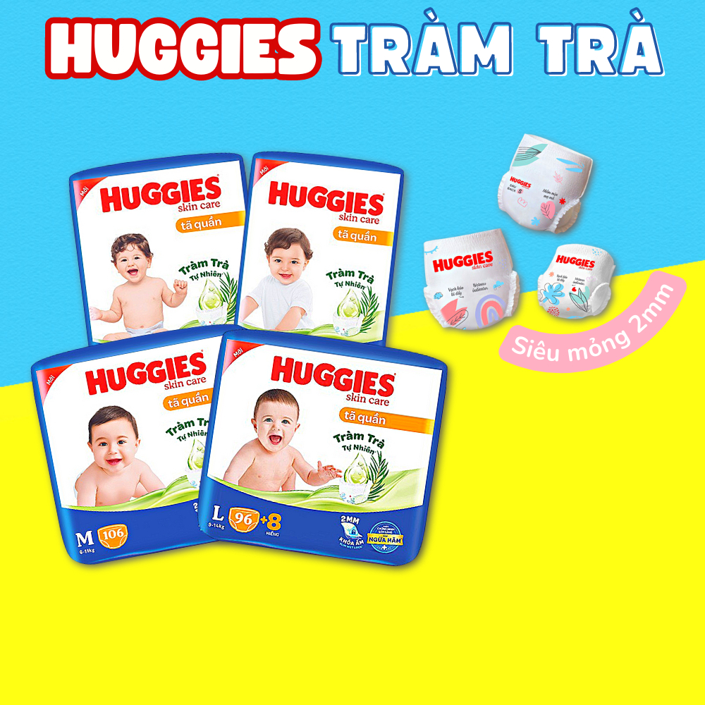 Tã quần Huggies Skincare Mega Jumbo M106 L96+8 XL84+4 XXL76+4 mẫu mới nhất