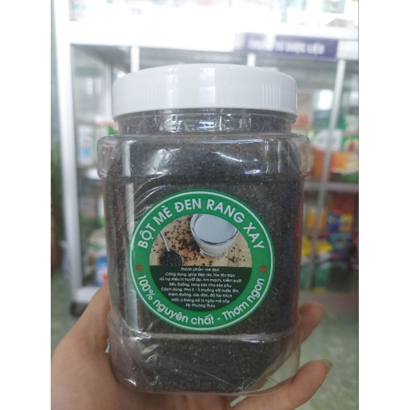 BỘT MÈ ĐEN RANG XAY NGUYÊN CHẤT NHÀ LÀM hộp 500gr