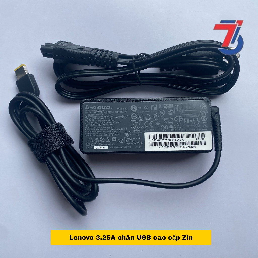 Sạc Máy Tính Laptop3T LENOVO 20V-2.25A; 20V-3.25A; 20V-4.5A Chân cắm USB Loại tốt original