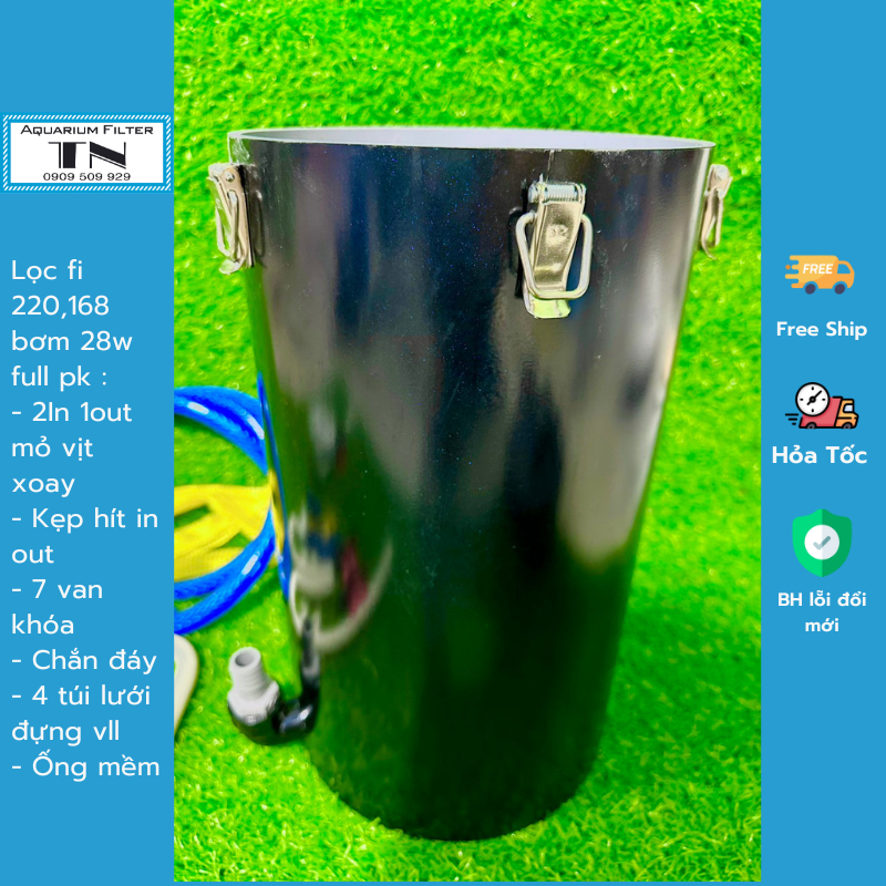 Lọc fi 220,168 2in 1out bơm 28w full pk.