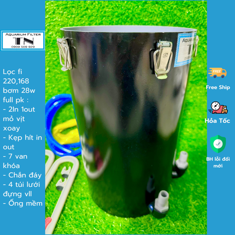 Lọc fi 220,168 2in 1out bơm 28w full pk.