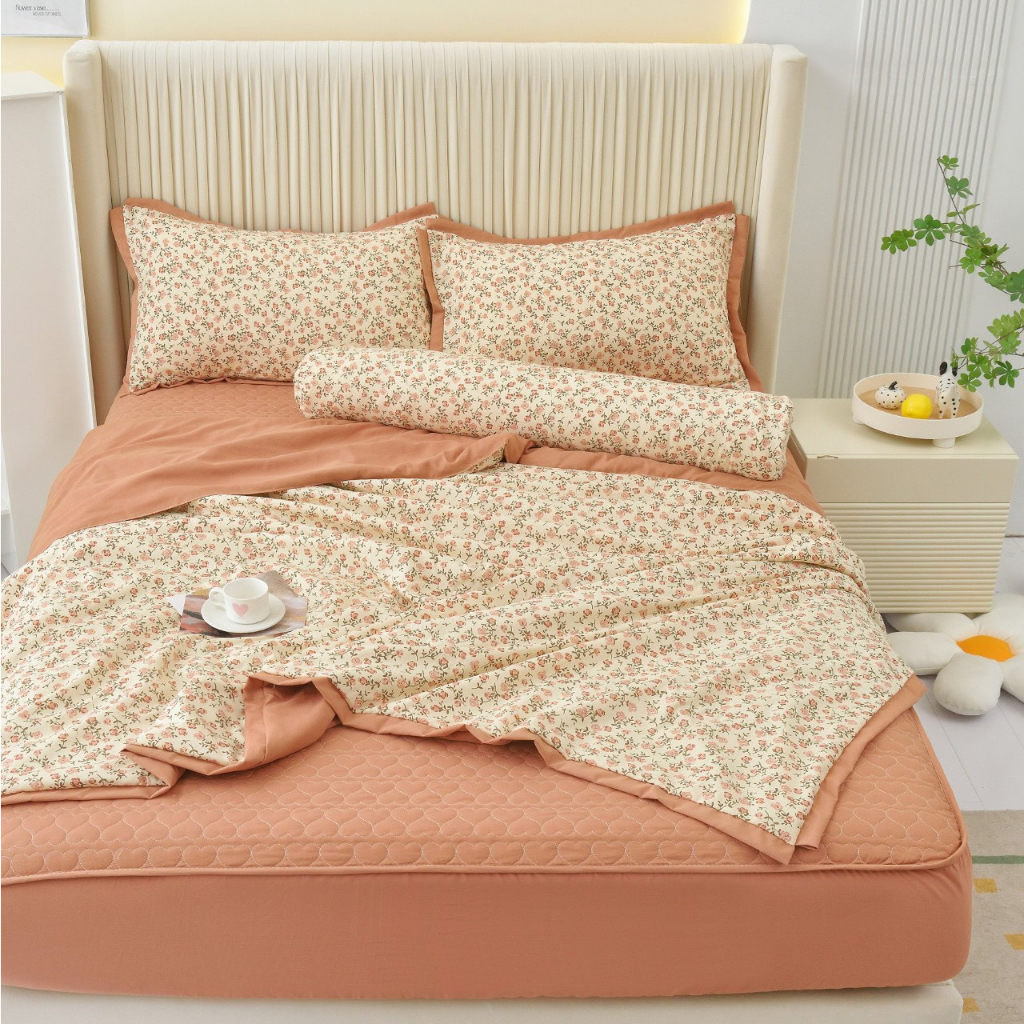 Bộ Chăn Ga Gối Cotton Đũi Nhiệt Đới Nhiều Mẫu , Chất Liệu Thoáng Mát By CA Bedding Decor