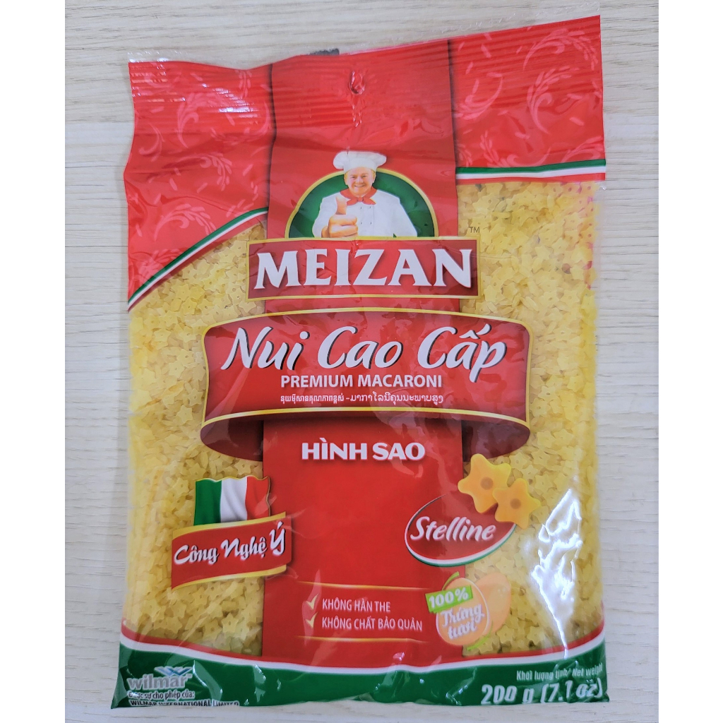 (gói 200g SAO) NUI CAO CẤP HÌNH SAO MEIZAN Stelline Premium Macaroni (