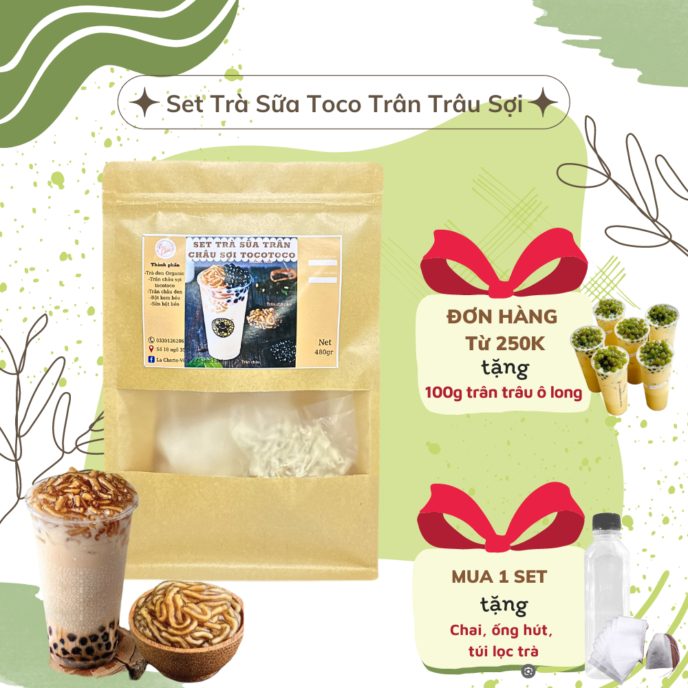 Set Trà Sữa TOCO Trân Châu Sợi