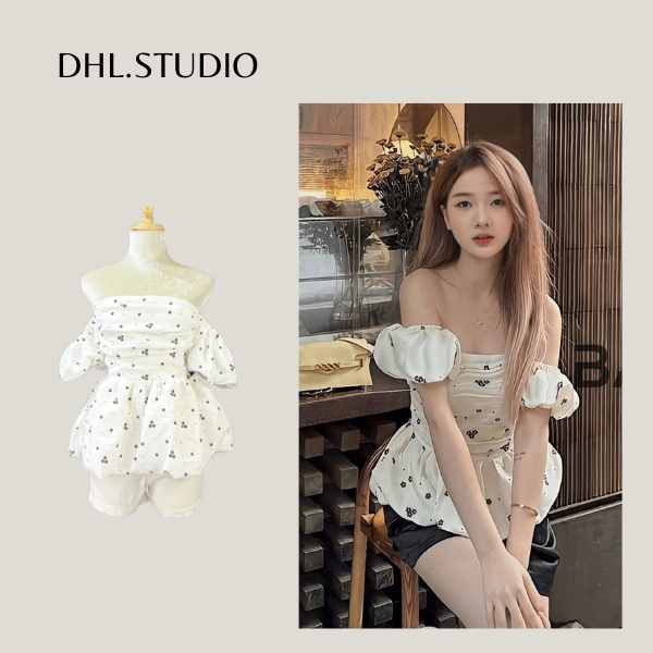 Áo quây nữ cúp ngực nhiều màu -  Áo ống đuôi xòe họa tiết kẻ caro hồng phong cách hàn quốc D62 | BigBuy360 - bigbuy360.vn