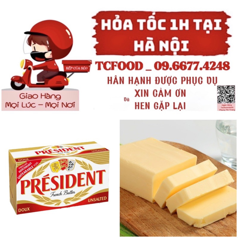 Bơ Pháp Nhạt ( Bơ Lạt ) Président 125gr