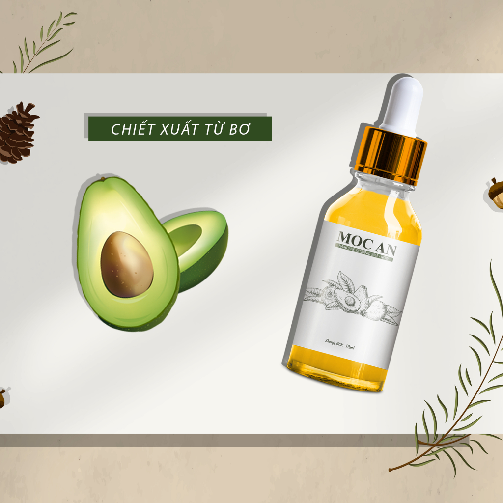 Serum Tinh Dầu Bơ Avocado Oild Organic 10ml Mộc Ân Haircare dành cho tóc gãy rụng/tóc hư tổn, dưỡng ẩm bóng mượt