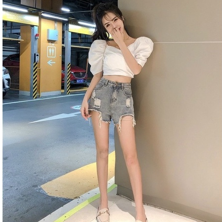 ÁO XẾP LY TAY PHỒNG NHÚNG SAU LƯNG , Dáng áo croptop trẻ trung sành điệu Thời Trang Nữ , Thương Thương Shop