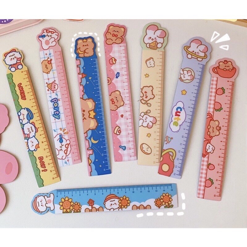 Thước kẻ nhựa dẻo học sinh kích thước 15cm nhiều mẫu hình dễ thương