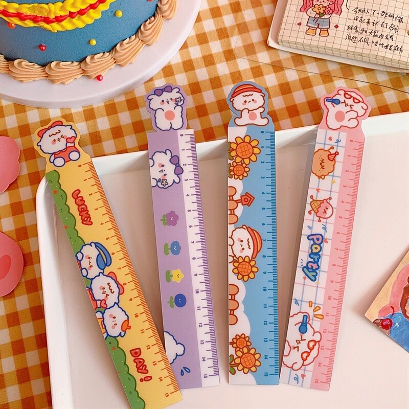 Thước kẻ nhựa dẻo học sinh kích thước 15cm nhiều mẫu hình dễ thương