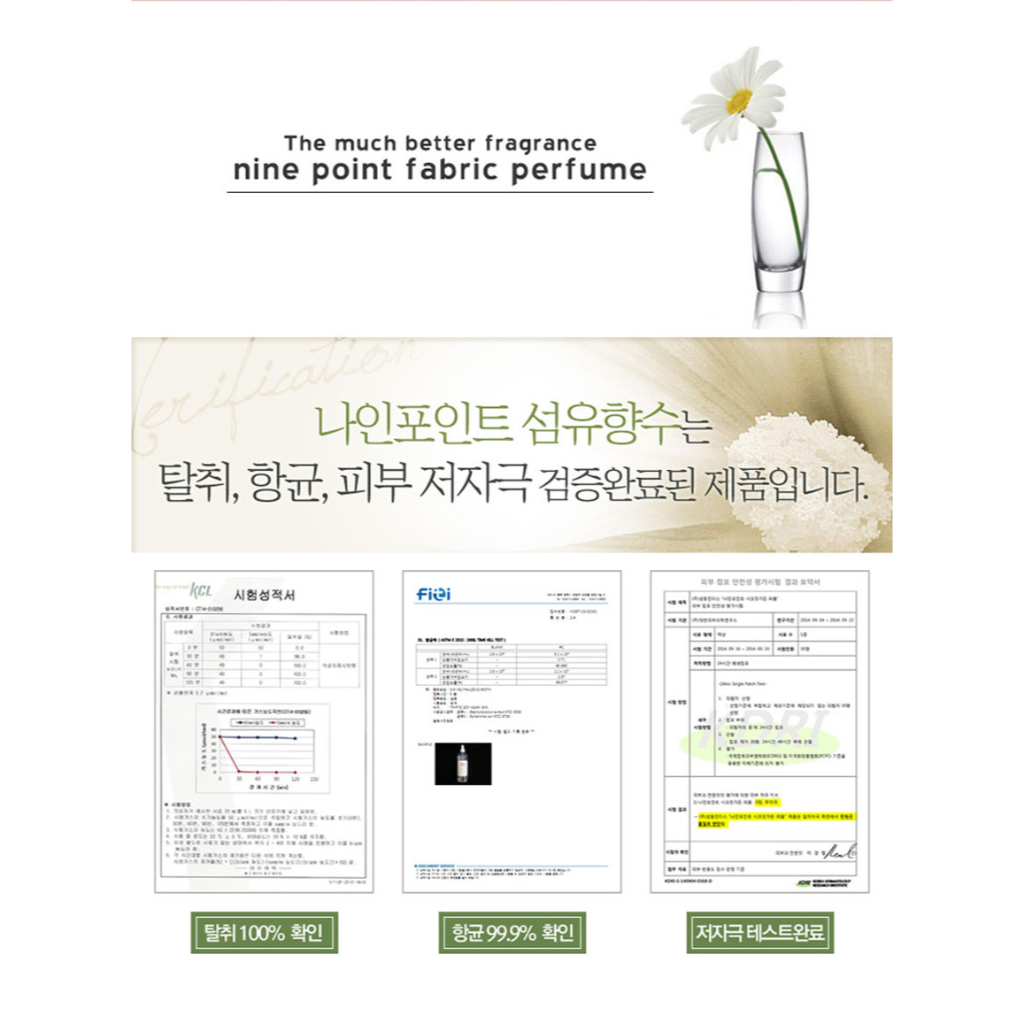 Nước hoa khử mùi mồ hôi, mùi ẩm mốc, mùi đồ ăn trên quần áo Hàn Quốc Ninepoint