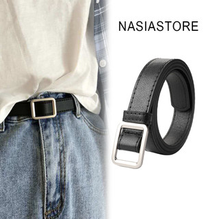 Thắt lưng nam nữ kiểu dáng basic, Ulzzang khóa chữ nhật- Dây nịt học sinh giả da dày dặn