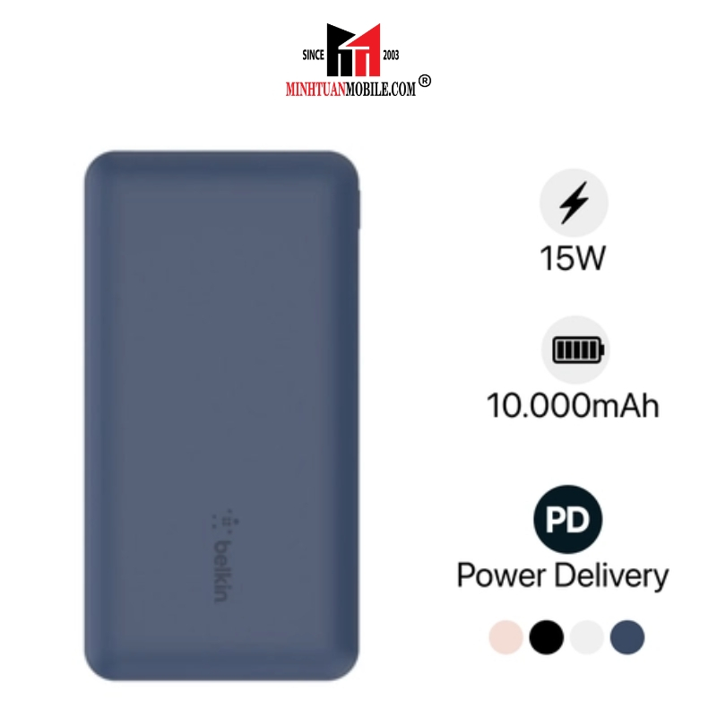 Sạc dự phòng Belkin Pocket Power 10.000mAh 15W - BPB011