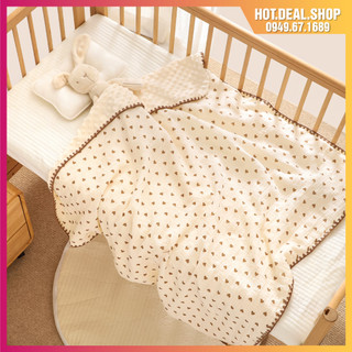 Chăn hè cho bé mỏng và mát, vải cotton phong cách Hàn Quốc, mền cho bé đi học mẫu giáo, dùng vào mùa hè, ngủ máy lạnh