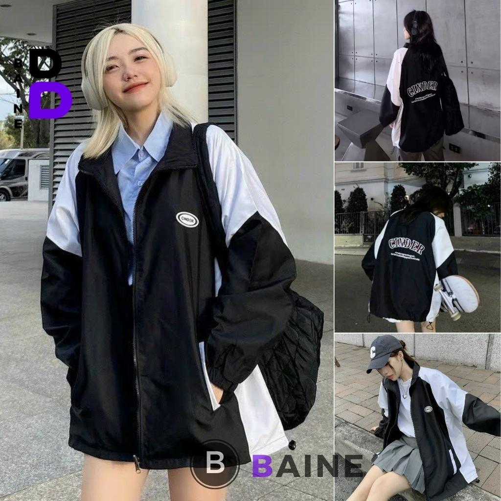 Áo Khoác Bomber Dù CINDER Nam Nữ Form Rộng 2 Lớp, Áo Khoác Phối Ulzzang Unisex BAINE