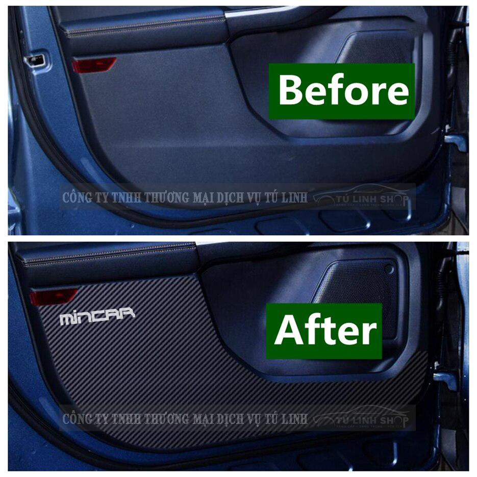 Bộ 4 Tấm dán Tapli xe ELANTRA chống trầy xước cửa xe, chống xước tapi cửa ô tô bằng Carbon Air Fiber cao cấp