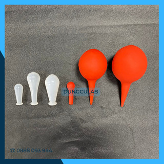 Quả bóp cao su và quả bóp silicon dùng cho pipet paster thuỷ tinh - ống hút nhỏ giọt thuỷ tinh