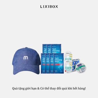 Combo miếng dán trắng răng, chỉ nha khoa, bột đánh răng, mũ