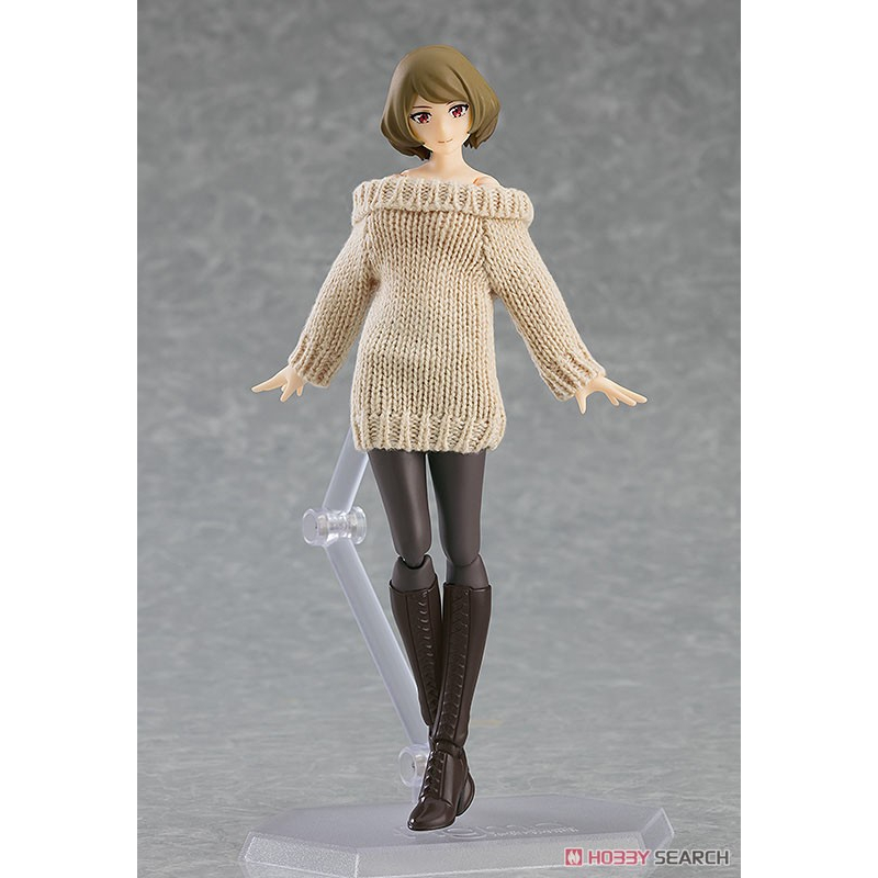 MÔ HÌNH FIGMA 574 STYLES FIGMA FEMALE BODY  WITH OFF-THE-SHOULDER SWEATER DRESS