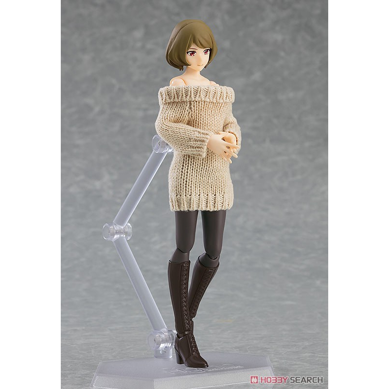 MÔ HÌNH FIGMA 574 STYLES FIGMA FEMALE BODY  WITH OFF-THE-SHOULDER SWEATER DRESS
