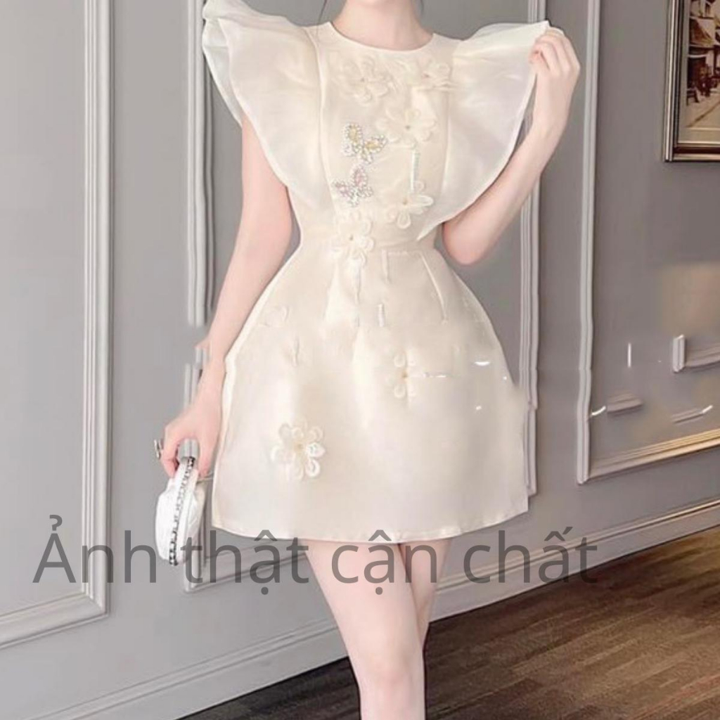 Váy nữ tapta thiết kế tay cánh tiên dáng xoè đầm dự tiệc sang chảnh Miaclothing V187