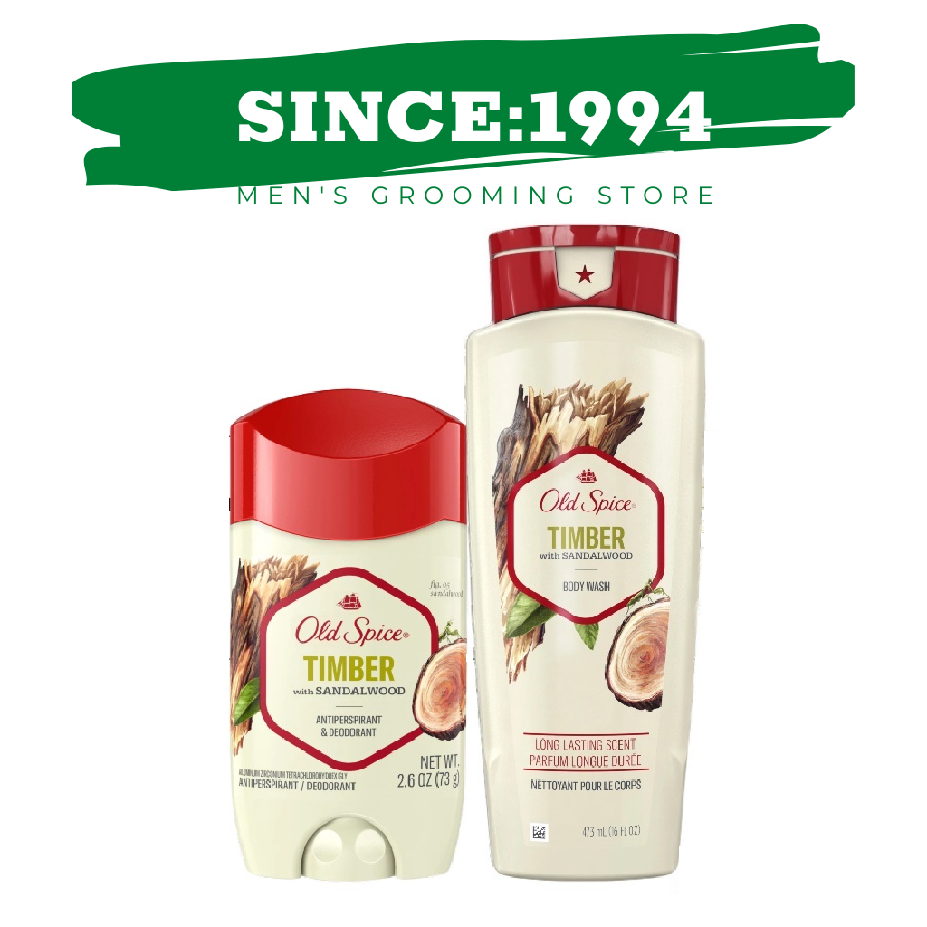 Combo Lăn Khử Mùi Old Spice TIMBER 73g & Sữa Tắm Old Spice TIMBER 473ml