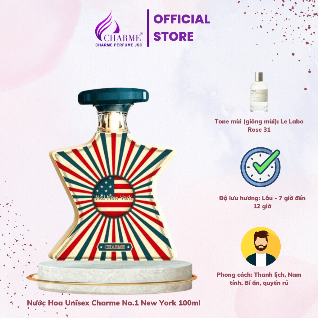 Nước Hoa Unisex Charme No.1 New York 100ml