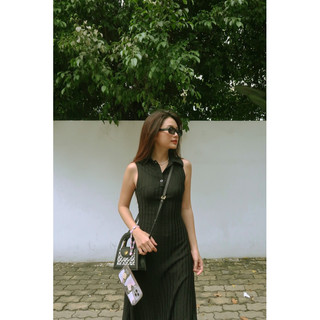 Đầm thun cổ sơ mi thiết kế cao cấp Glam Dress