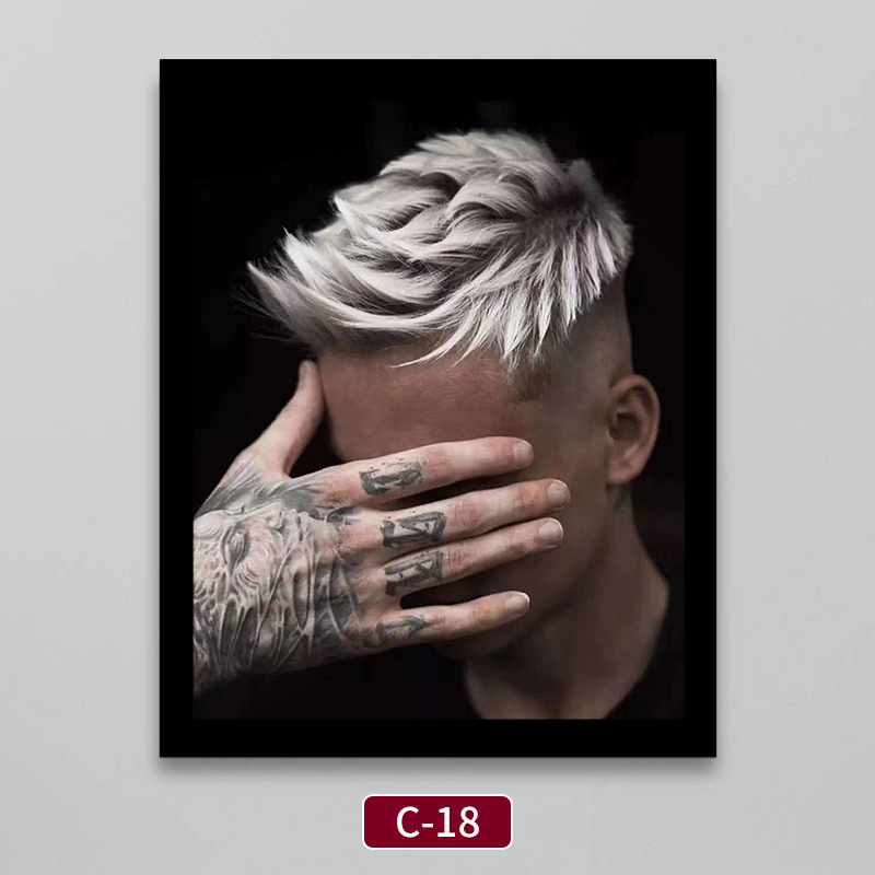 Tranh salon tóc nam barbershop treo tường nhiều mẫu trang trí cửa hàng tóc chất liệu vải canvas nhập khẩu đã có khung