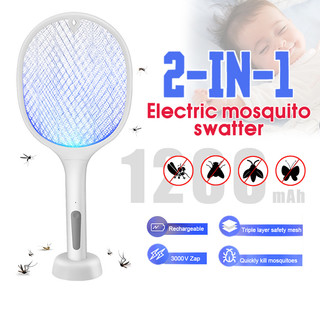 Vợt muỗi 2 trong 1 pin sạc vợt muỗi kiêm đèn bắt muỗi tiện dụng vợt muỗi kiêm đèn bắt muỗi tự động