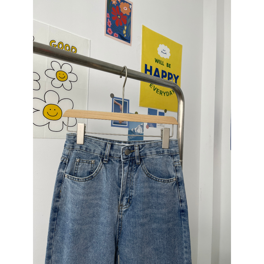Quần jeans MC21.STUDIOS dáng đứng lưng cạp cao bigsize Ulzzang Streetwear Hàn Quốc chất denim bò xịn Q3615