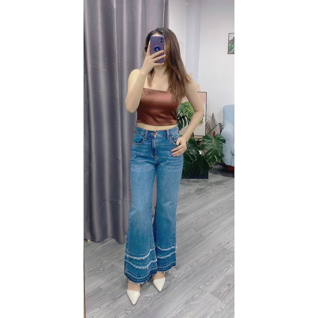 QUẦN JEAN ỐNG LOE CÓ TUA RUA