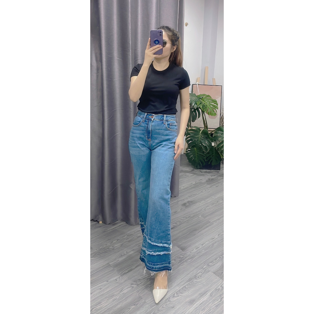 QUẦN JEAN ỐNG LOE CÓ TUA RUA