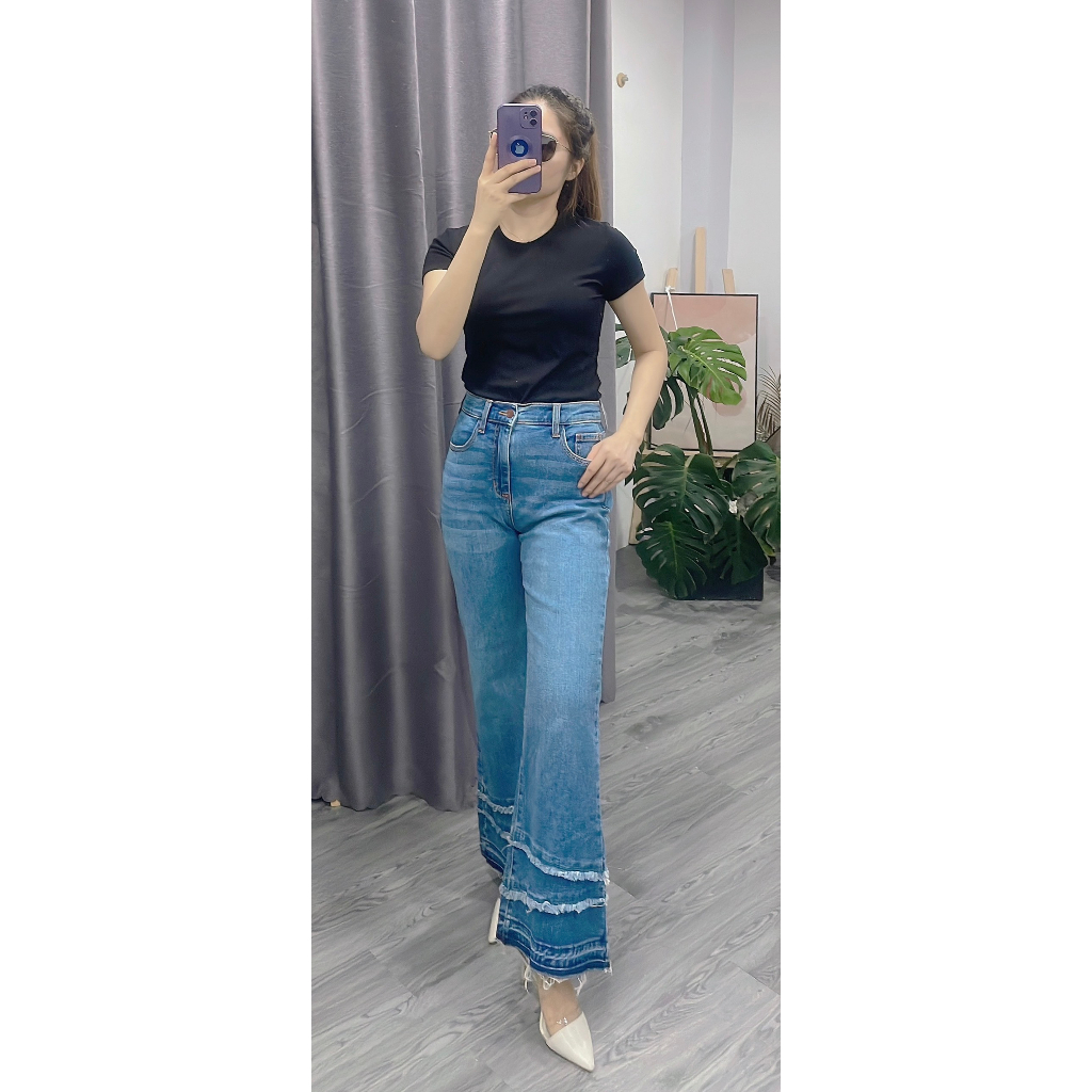 QUẦN JEAN ỐNG LOE CÓ TUA RUA