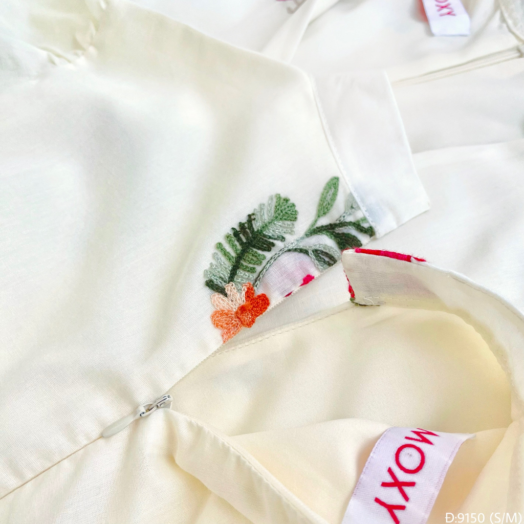 SP009150-Đầm thêu hoa