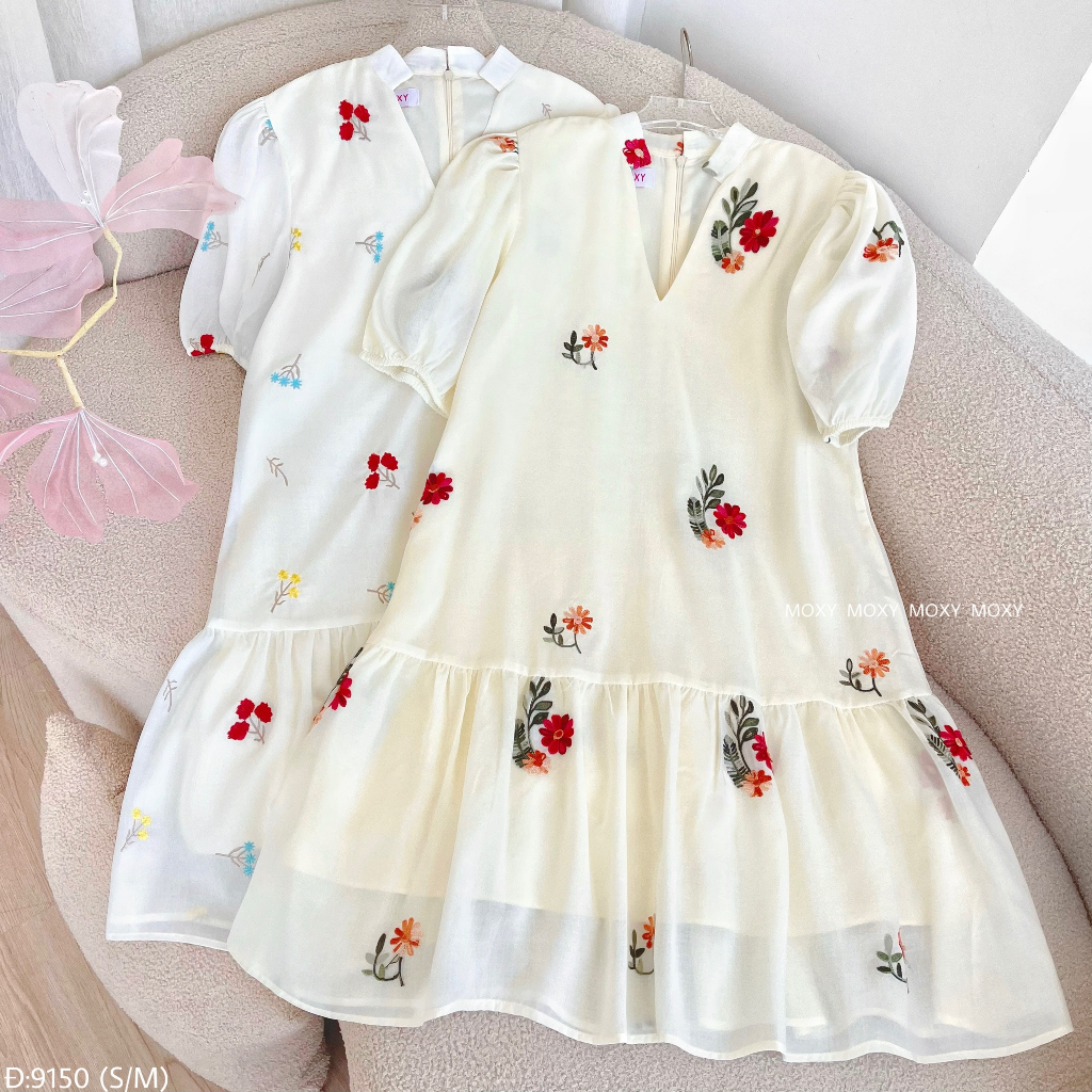 SP009150-Đầm thêu hoa
