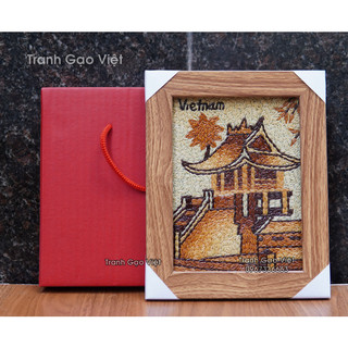 Tranh để bàn- Chùa Một Cột (Tặng kèm hộp lót lụa cao cấp)