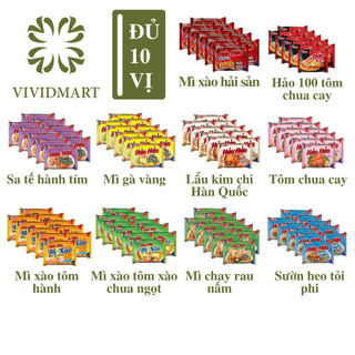 10 GÓI - ACECOOK - Hảo Hảo: Hảo 100, Tôm Chua Cay, Sườn Heo Tỏi Phi, Xào Chua Ngọt, Hành, Hái sản  Gà, Sa Tế, Chay