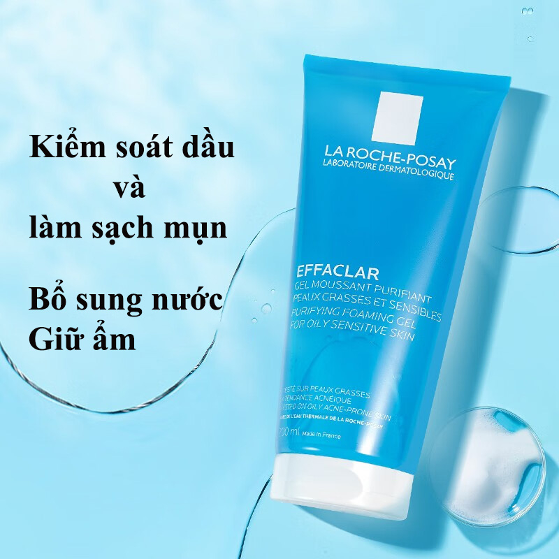🦋giảm giá🦋Sữa rửa mặt La Roche Posay Effaclar 200ml Gel Làm sạch nhẹ nhàng Giảm tiết dầu