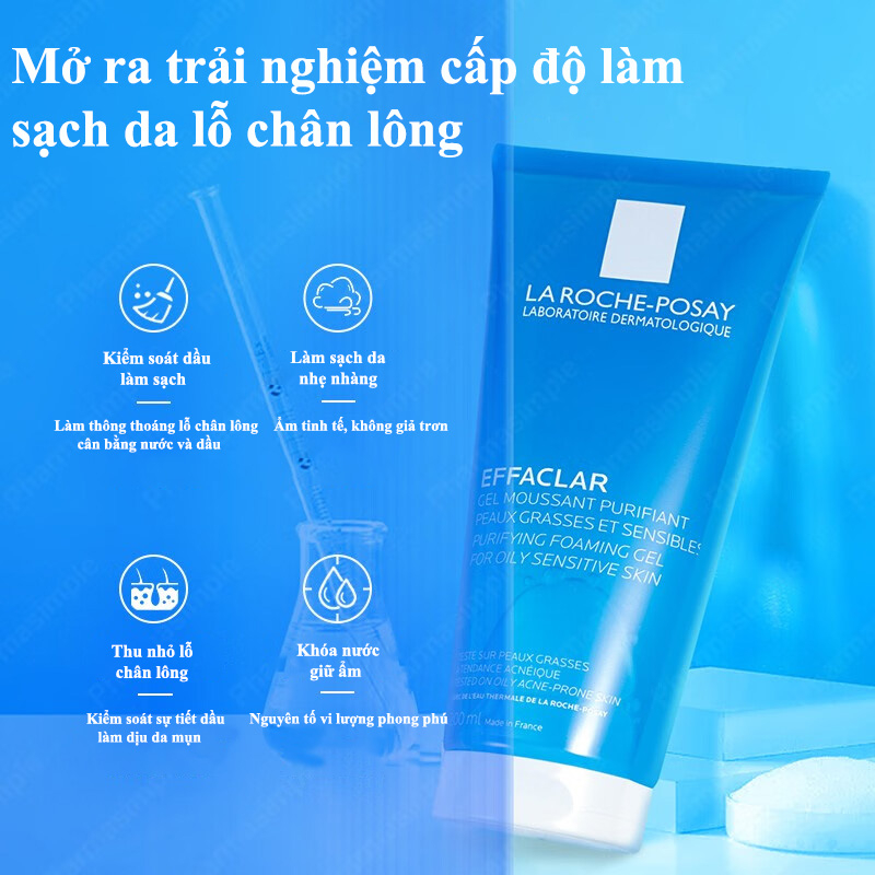 🦋giảm giá🦋Sữa rửa mặt La Roche Posay Effaclar 200ml Gel Làm sạch nhẹ nhàng Giảm tiết dầu