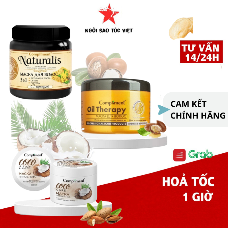 Ủ Tóc Compliment Oil Therapy Argan Oil 500ml Chăm Sóc Chuẩn Salon Phục Hồi Dưỡng Tóc Chắc Khoẻ Bóng Mượt Bồng Bềnh