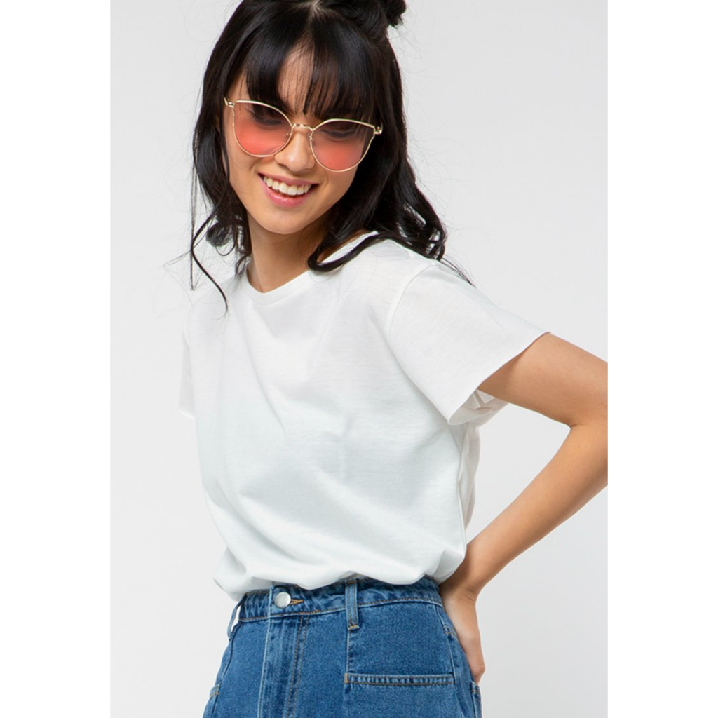 Áo thun basic cổ tròn tay ngắn