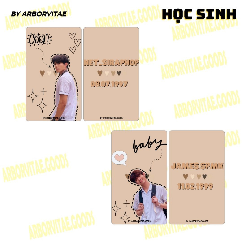 Set card "HỌC SINH" - NetJames