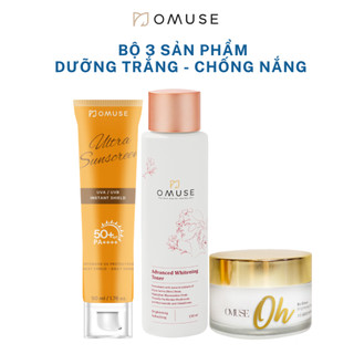 Bộ 3 dưỡng da trắng sáng chống nắng toàn diện OMUSE Oh So Glowy Brightening Set