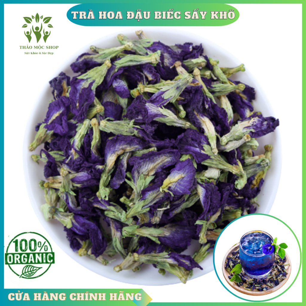 Trà Hoa Đậu Biếc 100gr Sấy Khô Nguyên Bông Chính Hãng Thảo Mộc Shop
